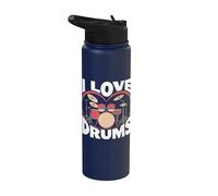 Amo la batteria Heartbeat Rhythm Passion Stainless Steel Insulated Water Bottle