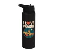 Amo la bellezza architettonica di Praga Stainless Steel Insulated Water Bottle