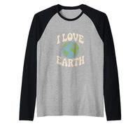 Amo la consapevolezza della conservazione del Pianeta Terra Maglia con Maniche Raglan