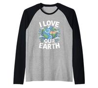 Amo la conservazione della Natura della Nostra Terra Maglia con Maniche Raglan