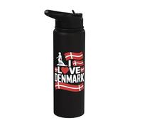 Amo la Danimarca Entusiast Design Stainless Steel Insulated Water Bottle