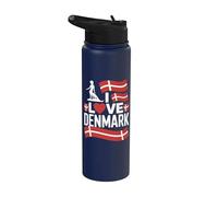 Amo la Danimarca Entusiast Design Stainless Steel Insulated Water Bottle
