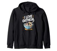 Amo la farina d'avena Deliziosa colazione Divertimento Felpa con Cappuccio