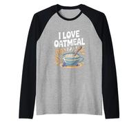 Amo la farina d'avena Sano Soddisfacente Maglia con Maniche Raglan