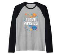 Amo la Fisica | Cosmic Planets Design Maglia con Maniche Raglan