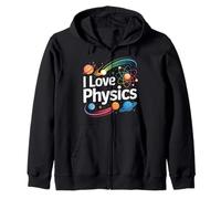 Amo la fisica, i pianeti atomici cosmici Felpa con Cappuccio