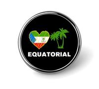 Amo la Guinea Equatoriale, bandiera della Guinea, cuore rotondo distintivo uomo donna spilla con castone in metallo bottone spilla spilla da bavero cravatta per abiti camicia giacca cappello costume