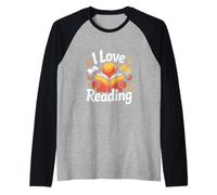 Amo la Lettura Appassionato di Libri Bookworm Joy Maglia con Maniche Raglan