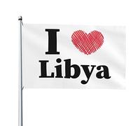 Amo La Libia Garden Flag Con 2 Occhielli Bandiere Da Giardino Divertente Bandiere Di Benvenuto Per Patio Interni Esterni 90X150 Cm