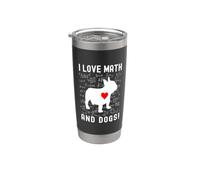 Amo la matematica e i cani - Amante dei cani, insegnante di matematica, amante della matematica Bicchiere termico in acciaio inox doppia parete
