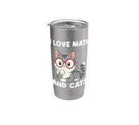 Amo la matematica e i gatti Matematica Amante della matematica Studente Nerd Bicchiere termico in acciaio inox doppia parete