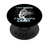 Amo la matematica Rende le persone pazze Matematica Nerd PopSockets PopGrip Adesivo