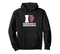 Amo la medicina di emergenza anatomica scienza del cuore divertente Felpa con Cappuccio