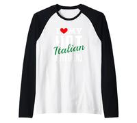 Amo la mia Calda Camicia da Ragazzo Italiana Maglia con Maniche Raglan