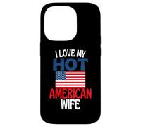 Amo la mia calda moglie americana divertente relazione americana Custodia per iPhone 14 Pro