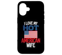 Amo la mia calda moglie americana divertente relazione americana Custodia per iPhone 16