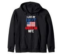 Amo la mia Calda Moglie Americana Divertente relazione Americana Felpa con Cappuccio