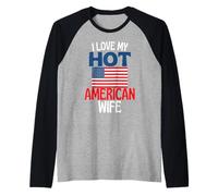 Amo la mia Calda Moglie Americana Divertente relazione Americana Maglia con Maniche Raglan