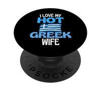 Amo la mia calda moglie greca divertente relazione in Grecia PopSockets PopGrip Adesivo