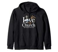 Amo la mia Chiesa Cross Christian Streetwear Felpa con Cappuccio