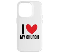 Amo la mia Chiesa Pastore Congregazione Ministro cristiano Dio Custodia per iPhone 14 Pro