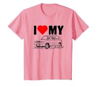 Amo la mia Panda Auto Italiana Maglietta, Bambini, Rosa, 3 Anni