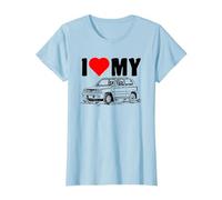 Amo la mia Panda Auto Italiana Maglietta, Donna, Celeste, 3XL