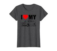 Amo la mia Panda Auto Italiana Maglietta, Donna, Grigio Scuro, L