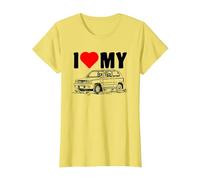 Amo la mia Panda Auto Italiana Maglietta, Donna, Limone, M
