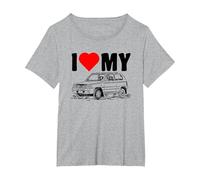 Amo la mia Panda Auto Italiana Maglietta, Donna Plus-Size, Grigio Melange, 1X