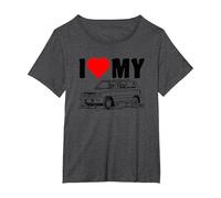 Amo la mia Panda Auto Italiana Maglietta, Donna Plus-Size, Grigio Scuro, 1X