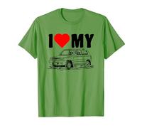 Amo la mia Panda Auto Italiana Maglietta, Uomo, Erba, S