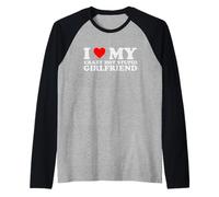 Amo la mia Pazza Calda stupida Ragazza I Cuore la mia Ragazza Maglia con Maniche Raglan