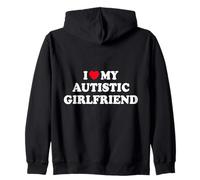 Amo la mia ragazza autistica Heart Love Felpa con Cappuccio