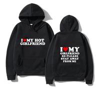 Amo la mia Ragazza Coppia di Vestiti Amo Il Mio Ragazzo Quindi per Favore stai Lontano da Me Divertente Frase Citazione Felpe con Cappuccio da Uomo-XXL