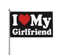 Amo la mia ragazza divertente I Heart My Girlfriend Bandiera 3 X 5 piedi Bandiera da giardino Bandiera americana Bandiera da casa Striscioni per esterni Bandiere da giardino Arazzo con 2 occhielli