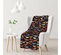 Amo la mia stampa di bassotti,Coperta morbida, calda, anti-pilling, in flanella, peluche, 76 x 102 cm