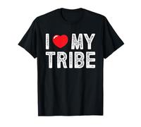 Amo la mia tribù Design I Heart My Tribe Maglietta