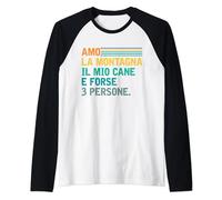 Amo la montagna il mio cane e forse 3 persone escursionista Maglia con Maniche Raglan