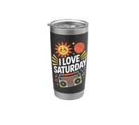 Amo la musica da basket dei Saturday Sunshine Bicchiere termico in acciaio inox doppia parete