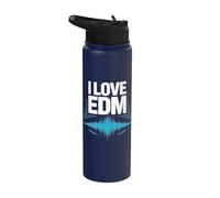 Amo la musica EDM Waveform Beats Stainless Steel Insulated Water Bottle