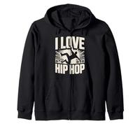 Amo la Musica Hip Hop Urban Street Dance Felpa con Cappuccio