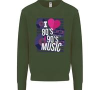 Amo La Musica Pop Rock Acid House Uomo Degli Anni 80 E 90 Felpa Maglione