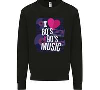 Amo La Musica Pop Rock Acid House Uomo Degli Anni 80 E 90 Felpa Maglione