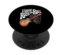 Amo la musica rock and roll per chitarra PopSockets PopGrip Adesivo