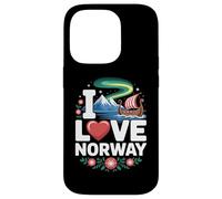 Amo la nave vichinga Norway Northern Lights Custodia per iPhone 14 Pro