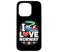 Amo la nave vichinga Norway Northern Lights Custodia per iPhone 15 Pro