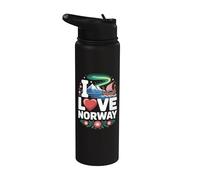 Amo la nave vichinga Norway Northern Lights Stainless Steel Insulated Water Bottle