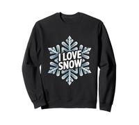 Amo la neve Snowflake Entusiast Winter Felpa