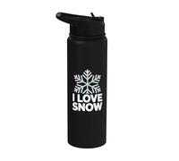 Amo la neve Winter Snowflake Fun Stainless Steel Insulated Water Bottle